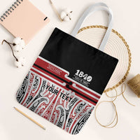 Personalised Toitu Te Tiriti Aotearoa 1840 Tote Bag Red Kowhaiwhai Puhoro - Polynesian Pride