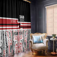 Personalised Toitu Te Tiriti Aotearoa 1840 Window Curtain Red Kowhaiwhai Puhoro - Polynesian Pride