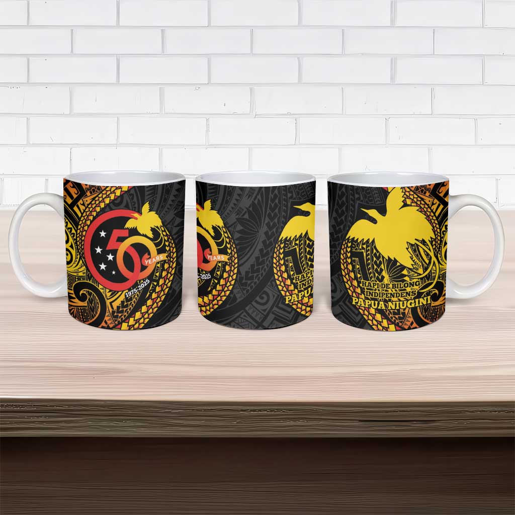 Papua New Guinea Tribal Tattoo Ceramic Mug 50th Independence Anniversary - Polynesian Pride