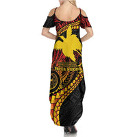 Papua New Guinea Tribal Tattoo Family Matching Summer Maxi Dress and Hawaiian Shirt 50th Independence Anniversary