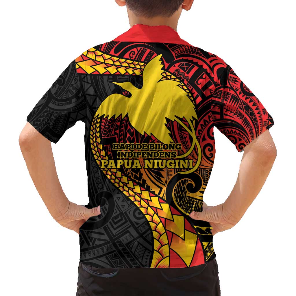 Papua New Guinea Tribal Tattoo Family Matching Tank Maxi Dress and Hawaiian Shirt 50th Independence Anniversary