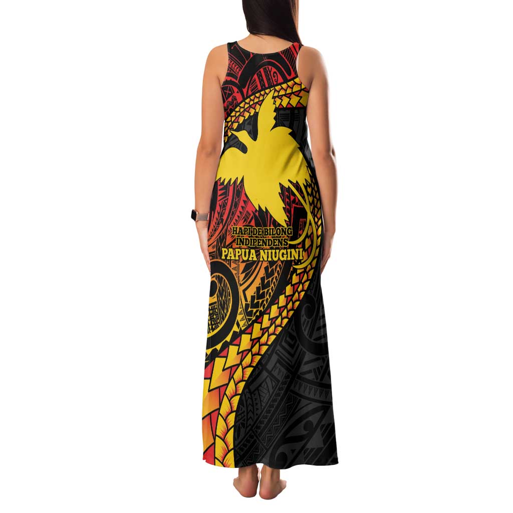 Papua New Guinea Tribal Tattoo Family Matching Tank Maxi Dress and Hawaiian Shirt 50th Independence Anniversary