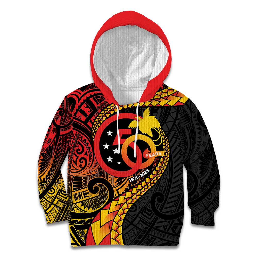Papua New Guinea Tribal Tattoo Kid Hoodie 50th Independence Anniversary