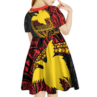 Papua New Guinea Tribal Tattoo Kid Short Sleeve Dress 50th Independence Anniversary
