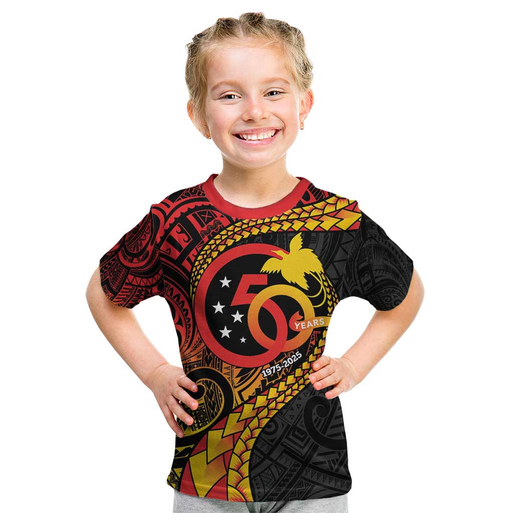Papua New Guinea Tribal Tattoo Kid T Shirt 50th Independence Anniversary