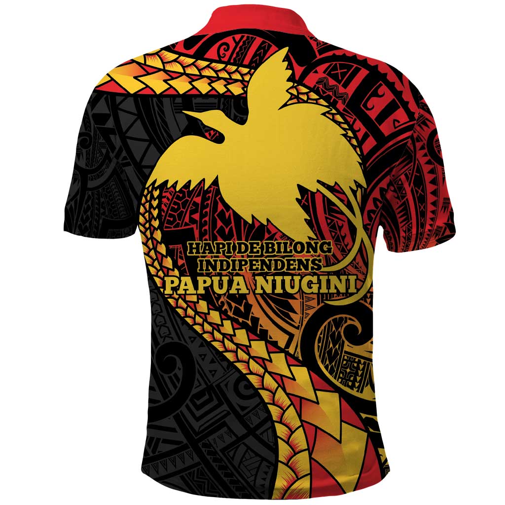 Papua New Guinea Tribal Tattoo Polo Shirt 50th Independence Anniversary
