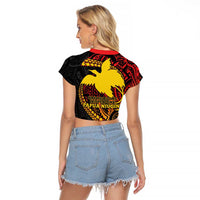 Papua New Guinea Tribal Tattoo Raglan Cropped T Shirt 50th Independence Anniversary