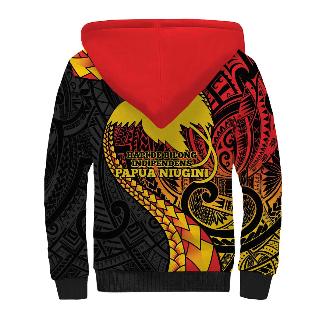 Papua New Guinea Tribal Tattoo Sherpa Hoodie 50th Independence Anniversary