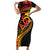 Papua New Guinea Tribal Tattoo Short Sleeve Bodycon Dress 50th Independence Anniversary
