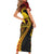 Papua New Guinea Tribal Tattoo Short Sleeve Bodycon Dress 50th Independence Anniversary