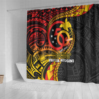 Papua New Guinea Tribal Tattoo Shower Curtain 50th Independence Anniversary
