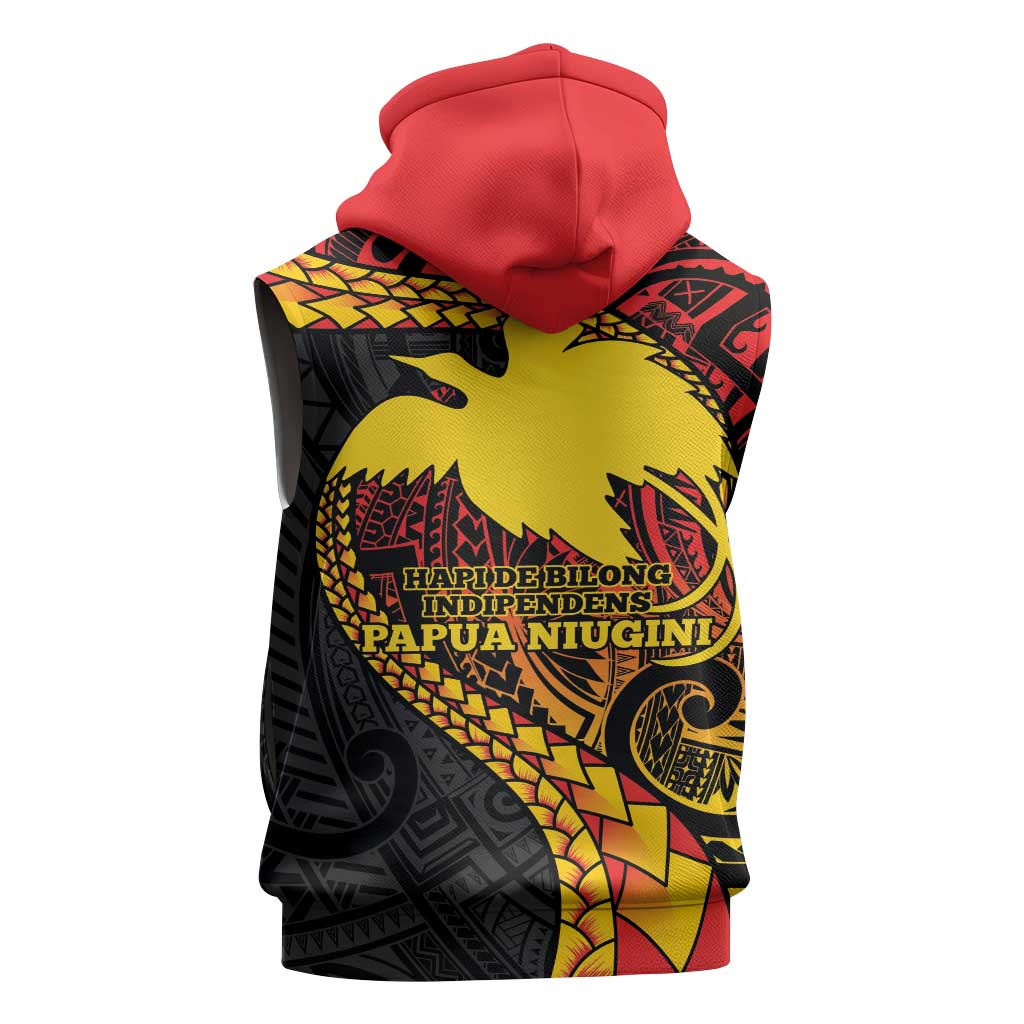 Papua New Guinea Tribal Tattoo Sleeveless Hoodie 50th Independence Anniversary - Polynesian Pride