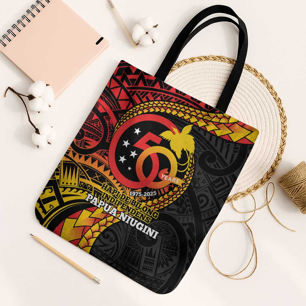Papua New Guinea Tribal Tattoo Tote Bag 50th Independence Anniversary - Polynesian Pride