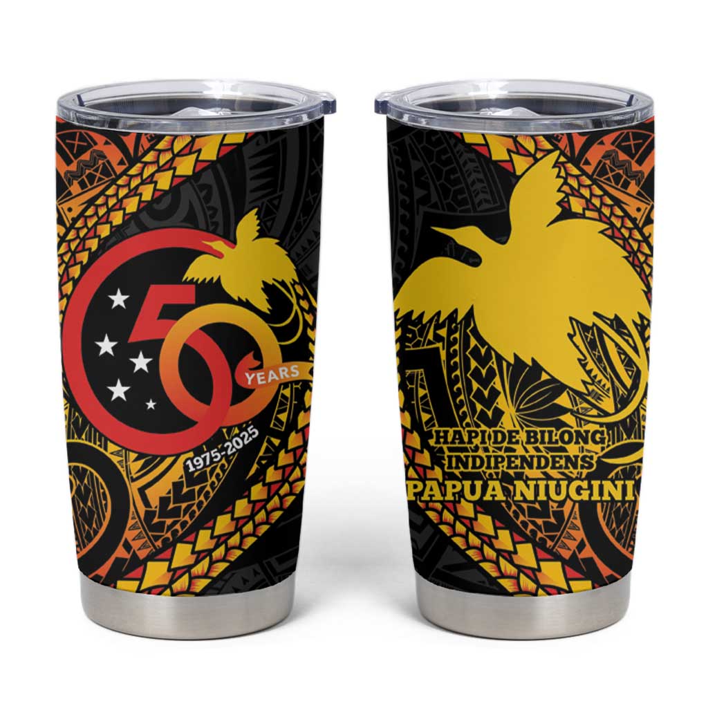 Papua New Guinea Tribal Tattoo Tumbler Cup 50th Independence Anniversary