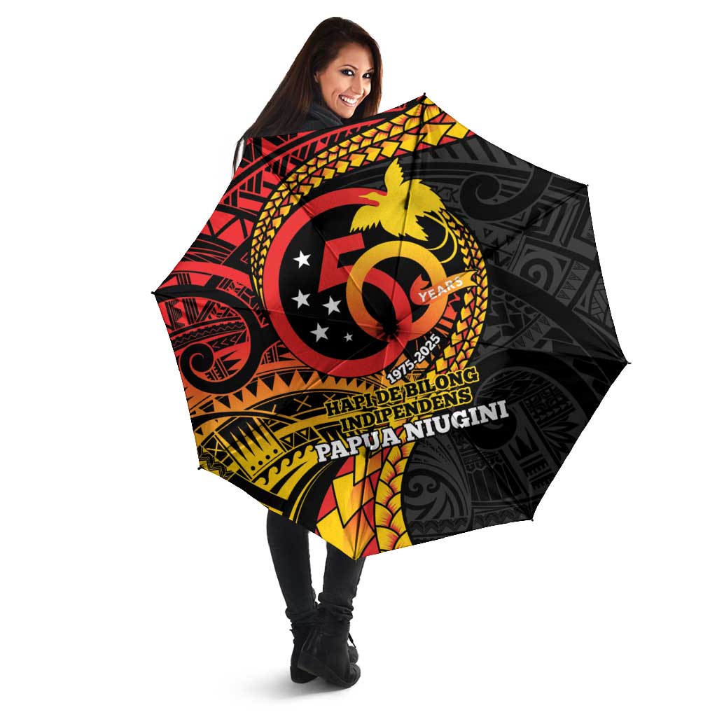 Papua New Guinea Tribal Tattoo Umbrella 50th Independence Anniversary - Polynesian Pride