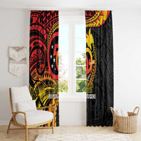 Papua New Guinea Tribal Tattoo Window Curtain 50th Independence Anniversary