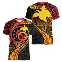 Papua New Guinea Tribal Tattoo Women V-Neck T-Shirt 50th Independence Anniversary