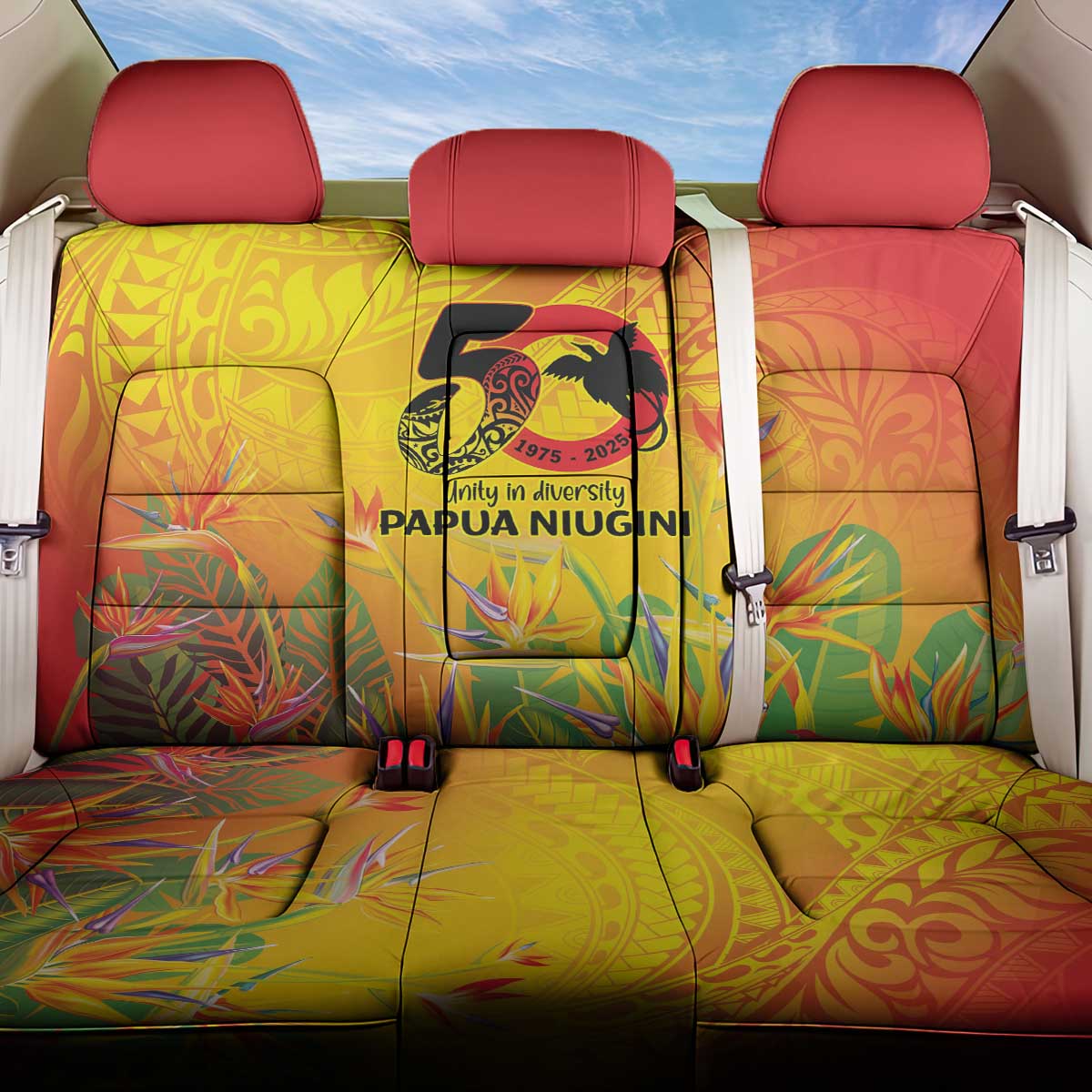 Papua New Guinea Unity in Diversity Back Car Seat Cover 50th Indipendens Papua Niugini