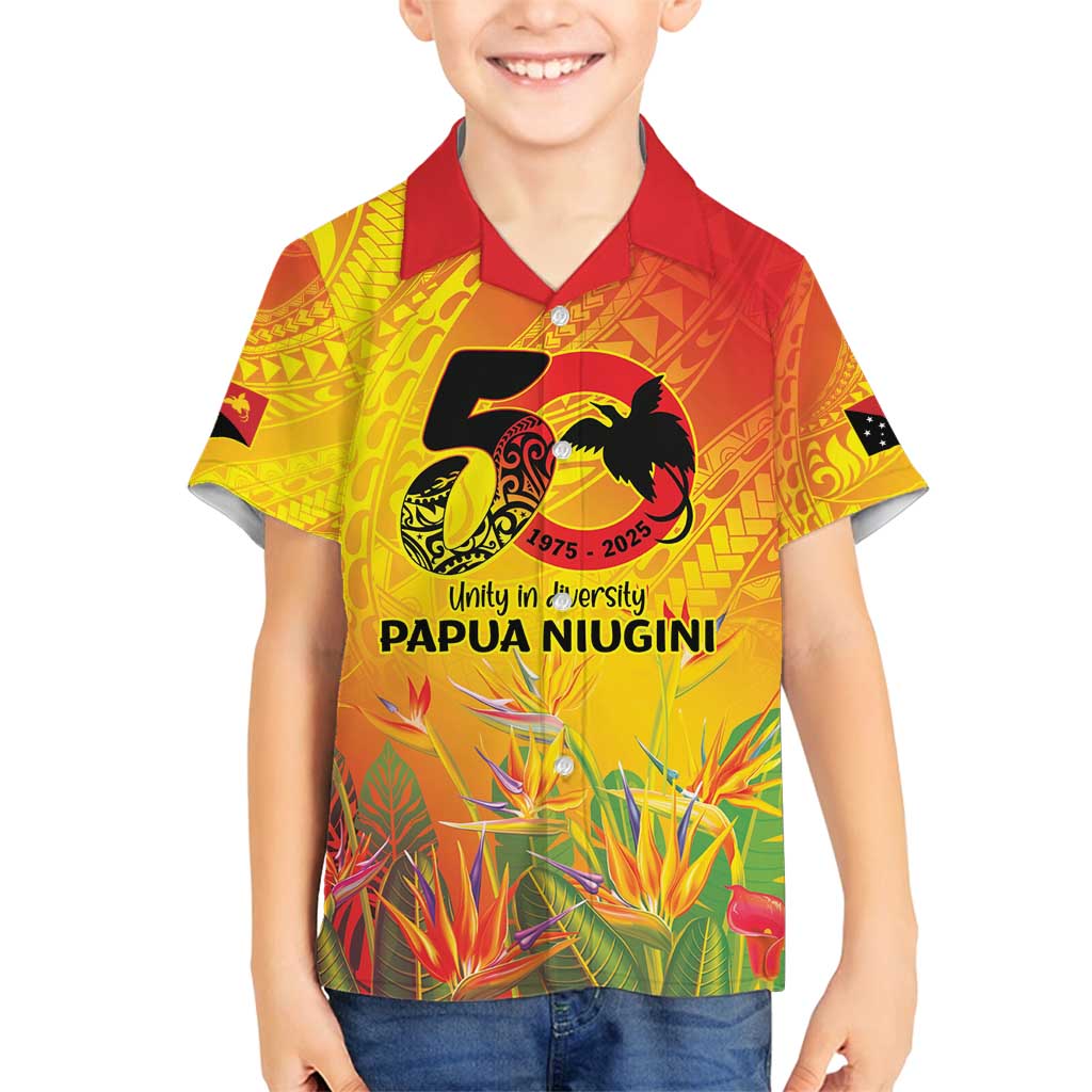 Papua New Guinea Unity in Diversity Family Matching Summer Maxi Dress and Hawaiian Shirt 50th Indipendens Papua Niugini