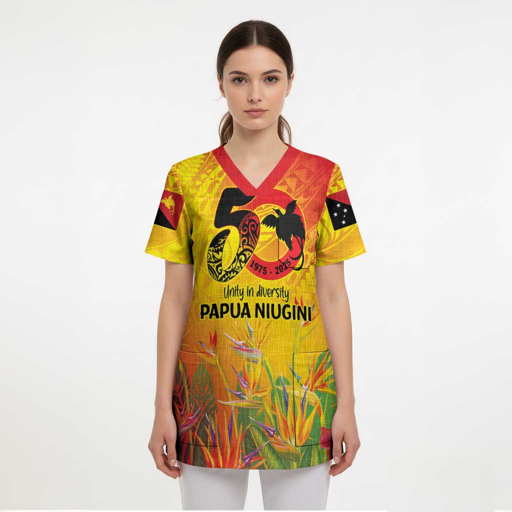 Papua New Guinea Unity in Diversity Scrub Top 50th Indipendens Papua Niugini - Polynesian Pride