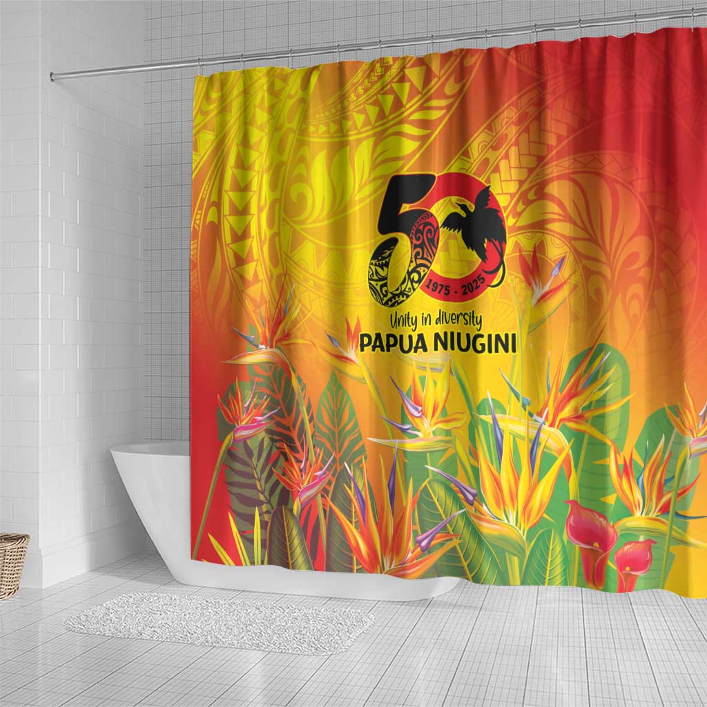 Papua New Guinea Unity in Diversity Shower Curtain 50th Indipendens Papua Niugini