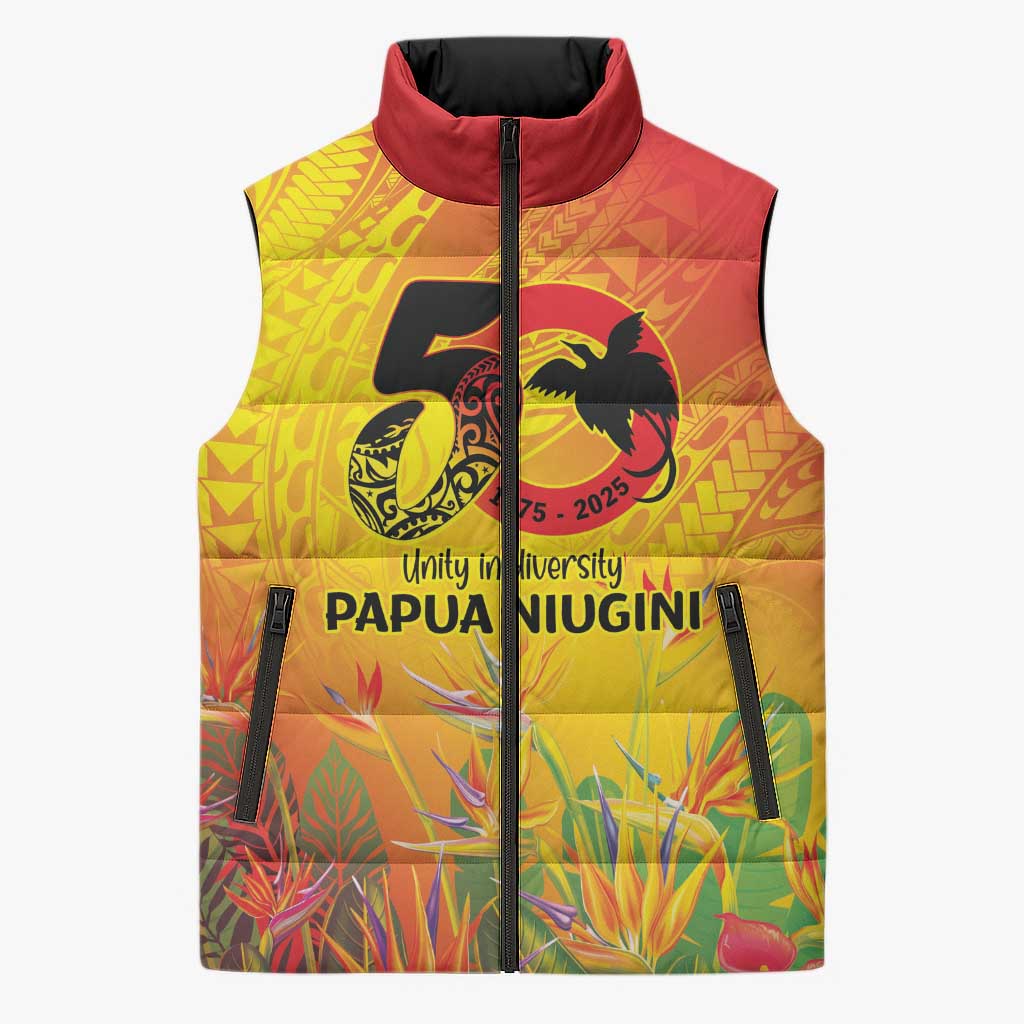 Papua New Guinea Unity in Diversity Sleeveless Puffer Jacket 50th Indipendens Papua Niugini - Polynesian Pride
