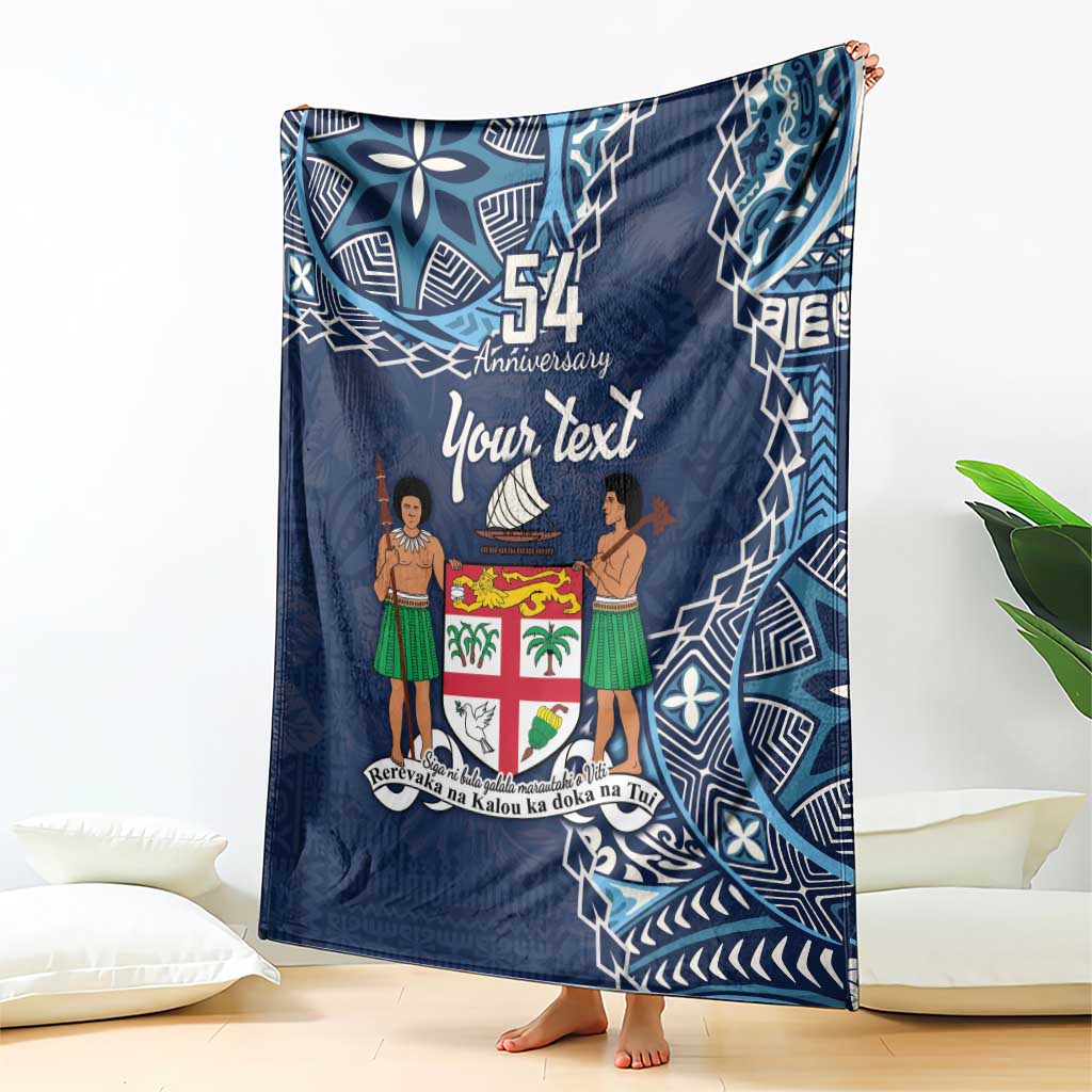 Personalised Fiji 54th Anniversary Blanket Siga Ni Bula Galala Marautaki O Viti LT9