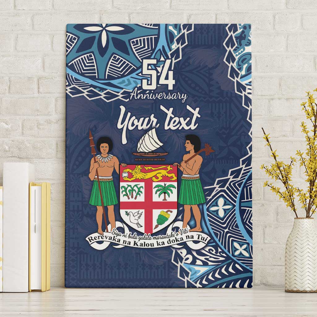 Personalised Fiji 54th Anniversary Canvas Wall Art Siga Ni Bula Galala Marautaki O Viti LT9