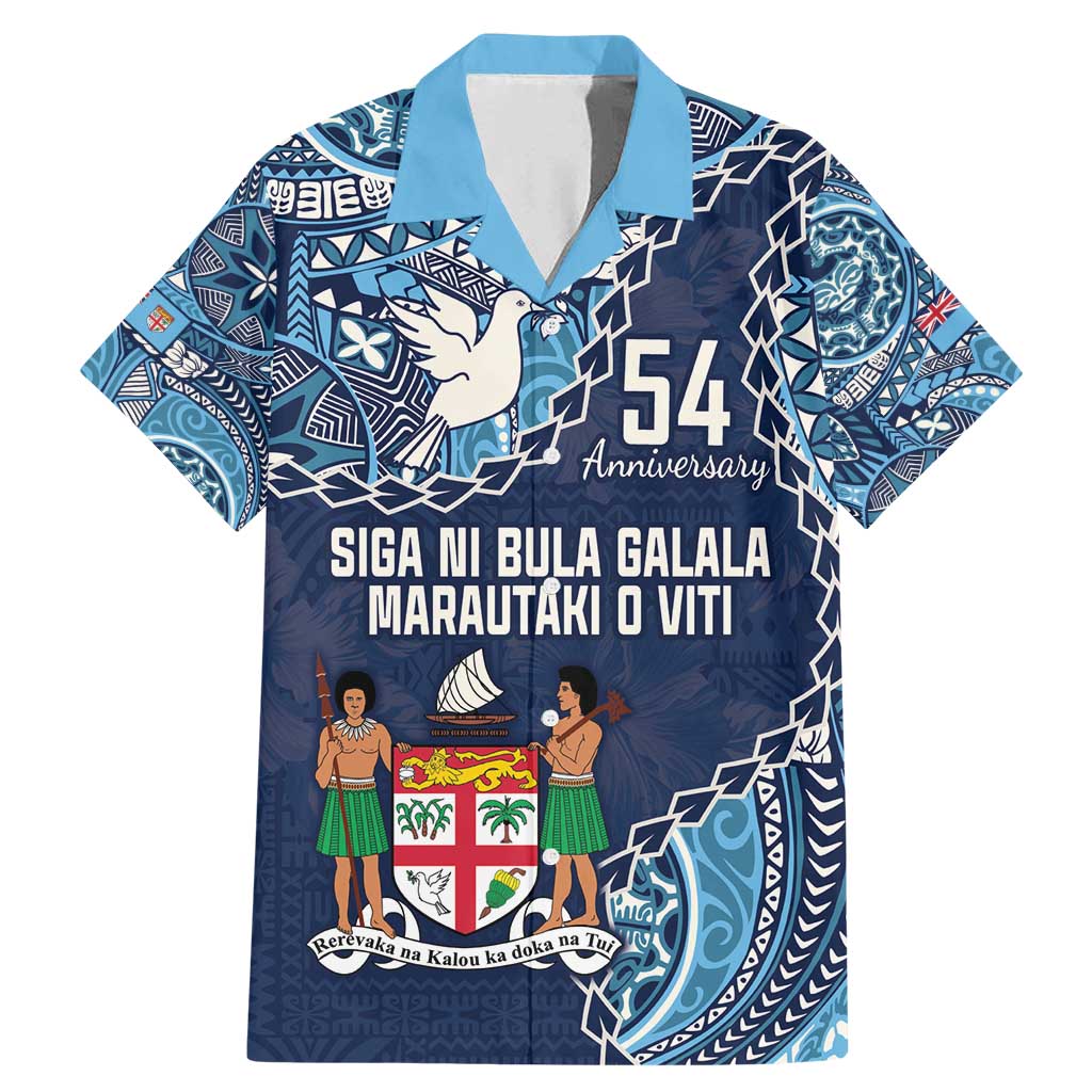 Personalised Fiji 54th Anniversary Family Matching Mermaid Dress and Hawaiian Shirt Siga Ni Bula Galala Marautaki O Viti LT9