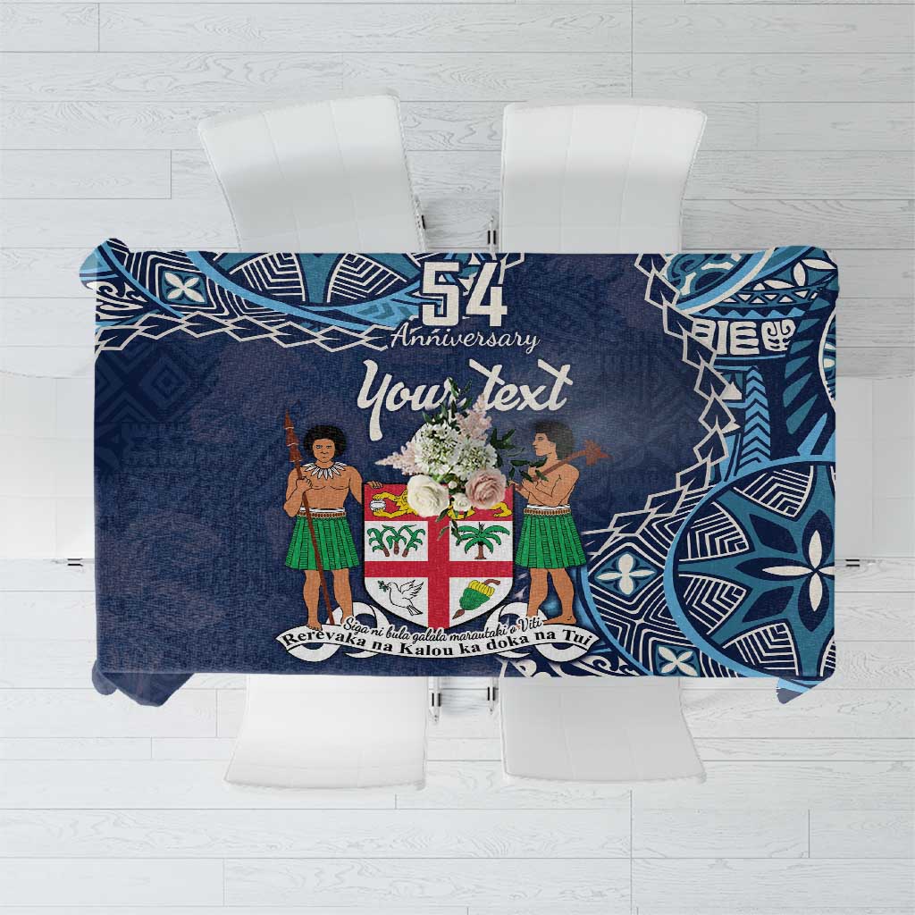 Personalised Fiji 54th Anniversary Tablecloth Siga Ni Bula Galala Marautaki O Viti LT9