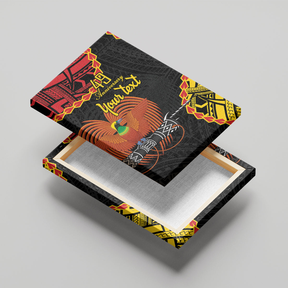 Personalised Papua New Guinea 49th Anniversary Canvas Wall Art Hapi De bilong Indipendens Papua Niugini