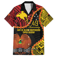 Personalised Papua New Guinea 49th Anniversary Family Matching Off Shoulder Short Dress and Hawaiian Shirt Hapi De bilong Indipendens Papua Niugini