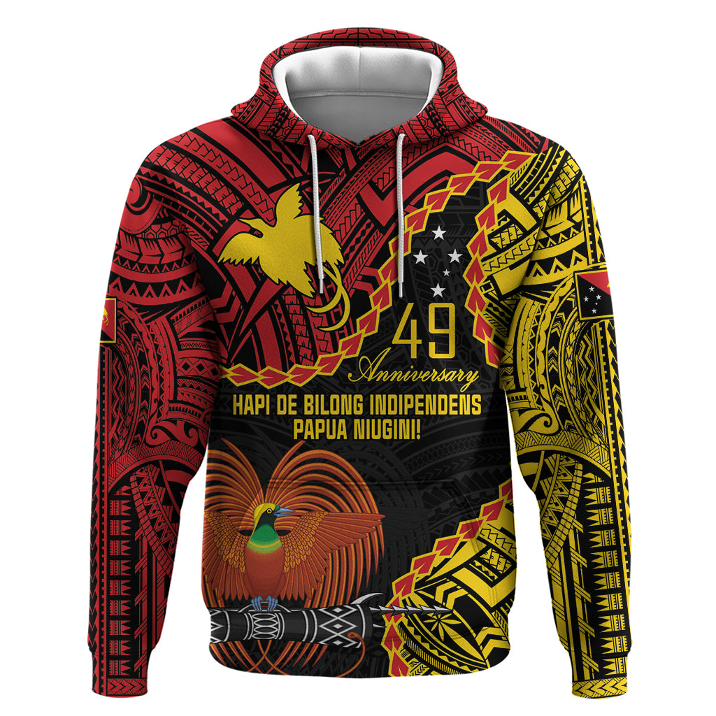 Personalised Papua New Guinea 49th Anniversary Hoodie Hapi De bilong Indipendens Papua Niugini