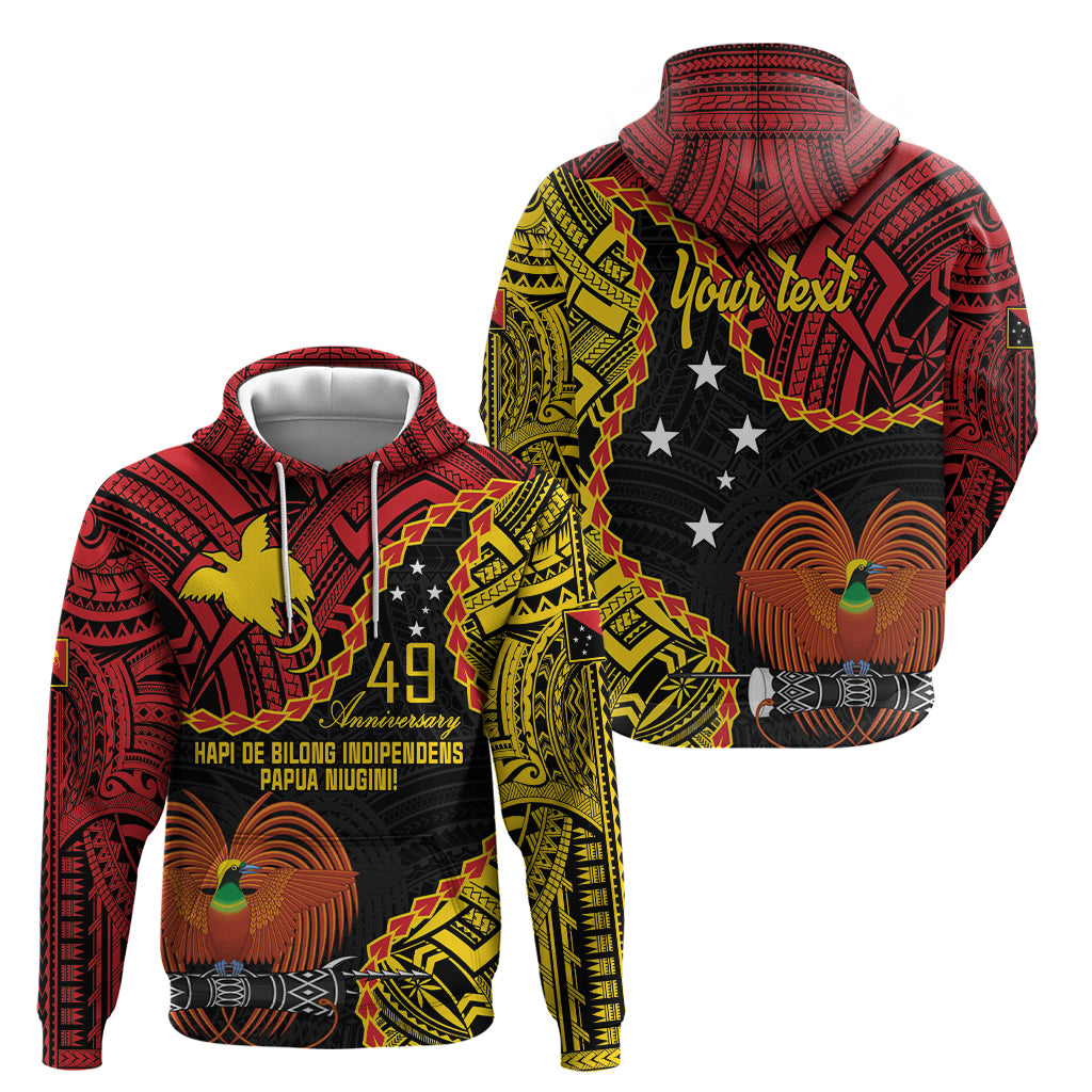 Personalised Papua New Guinea 49th Anniversary Hoodie Hapi De bilong Indipendens Papua Niugini
