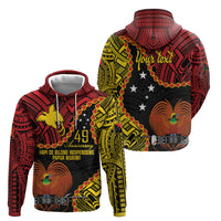Personalised Papua New Guinea 49th Anniversary Hoodie Hapi De bilong Indipendens Papua Niugini
