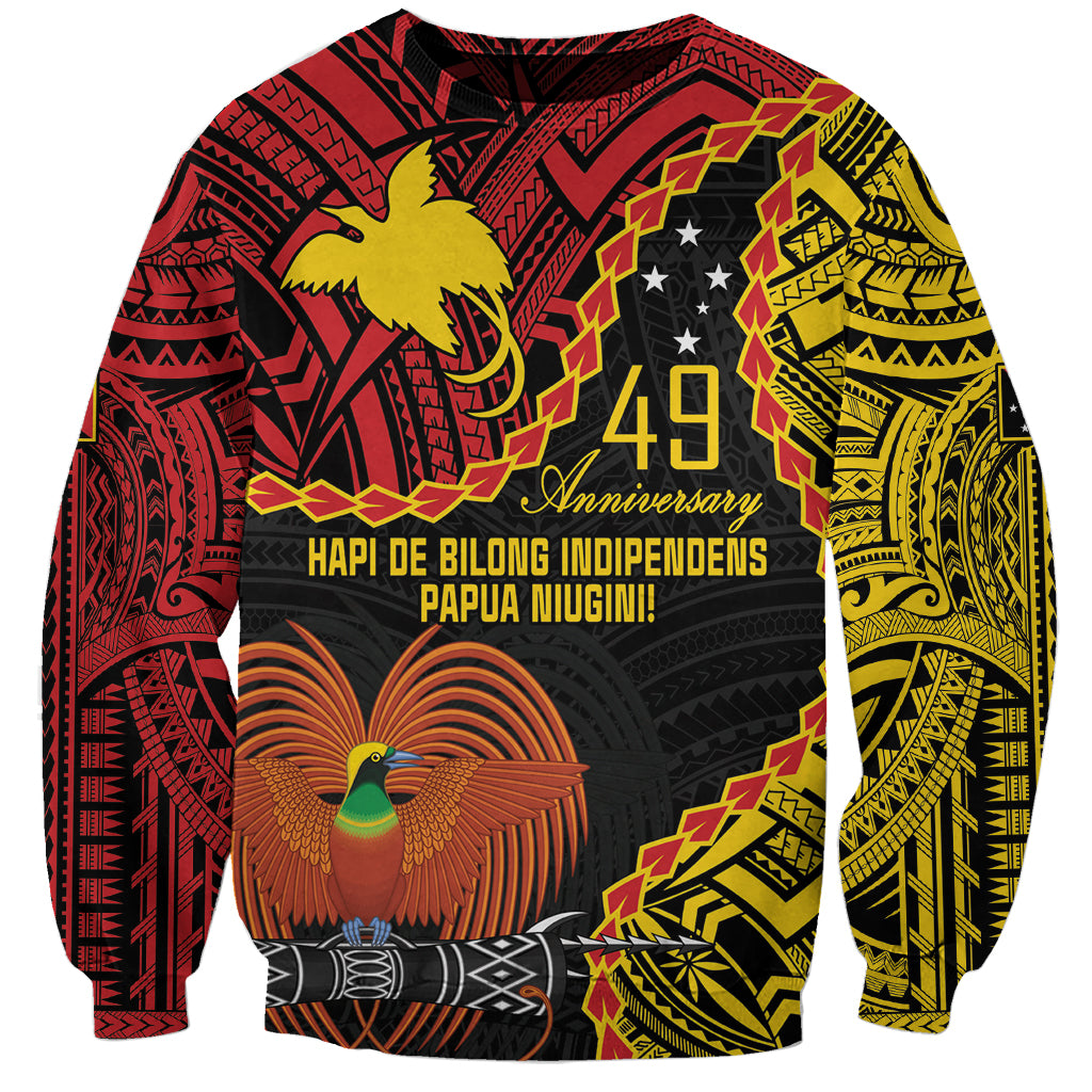 Personalised Papua New Guinea 49th Anniversary Sweatshirt Hapi De bilong Indipendens Papua Niugini