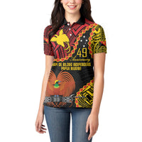 Personalised Papua New Guinea 49th Anniversary Women Polo Shirt Hapi De bilong Indipendens Papua Niugini