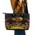 Personalised Papua New Guinea 49th Anniversary Leather Tote Bag Bird of Paradise Unity In Diversity