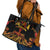 Personalised Papua New Guinea 49th Anniversary Leather Tote Bag Bird of Paradise Unity In Diversity