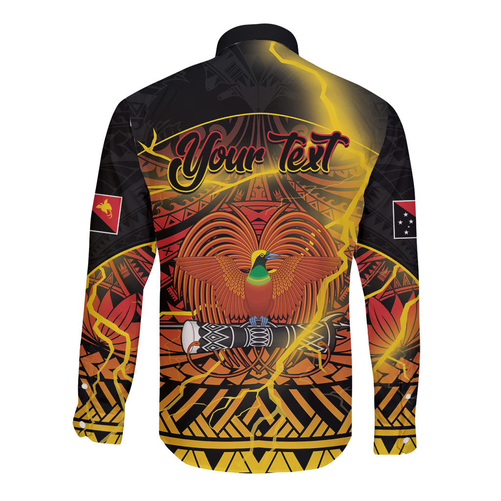 Personalised Papua New Guinea 49th Anniversary Long Sleeve Button Shirt Bird of Paradise Unity In Diversity