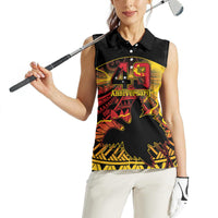 Personalised Papua New Guinea 49th Anniversary Women Sleeveless Polo Shirt Bird of Paradise Unity In Diversity