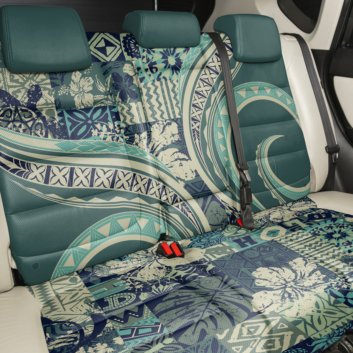 Hawaiian Hibiscus Tribal Vintage Motif Back Car Seat Cover Ver 1