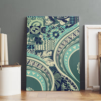 Hawaiian Hibiscus Tribal Vintage Motif Canvas Wall Art Ver 1