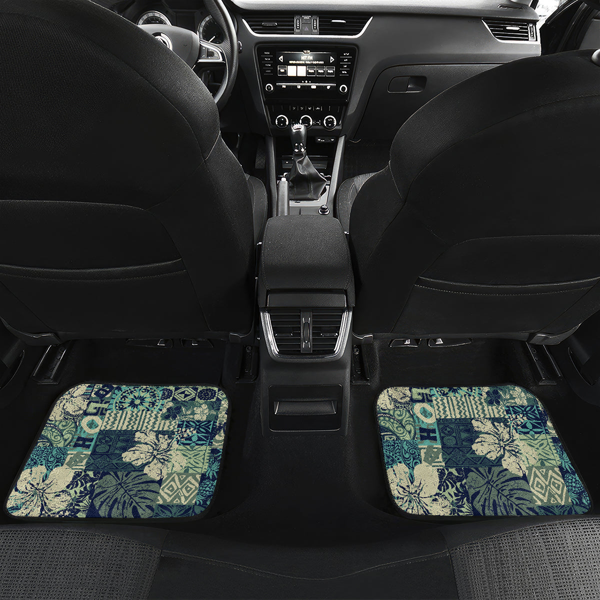 Hawaiian Hibiscus Tribal Vintage Motif Car Mats Ver 1