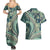 Hawaiian Hibiscus Tribal Vintage Motif Couples Matching Summer Maxi Dress and Hawaiian Shirt Ver 1
