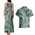 Hawaiian Hibiscus Tribal Vintage Motif Couples Matching Tank Maxi Dress and Hawaiian Shirt Ver 1