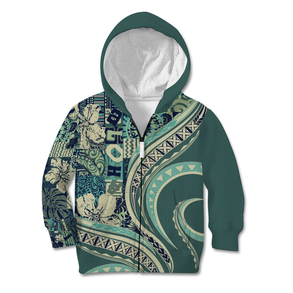 Hawaiian Hibiscus Tribal Vintage Motif Kid Hoodie Ver 1