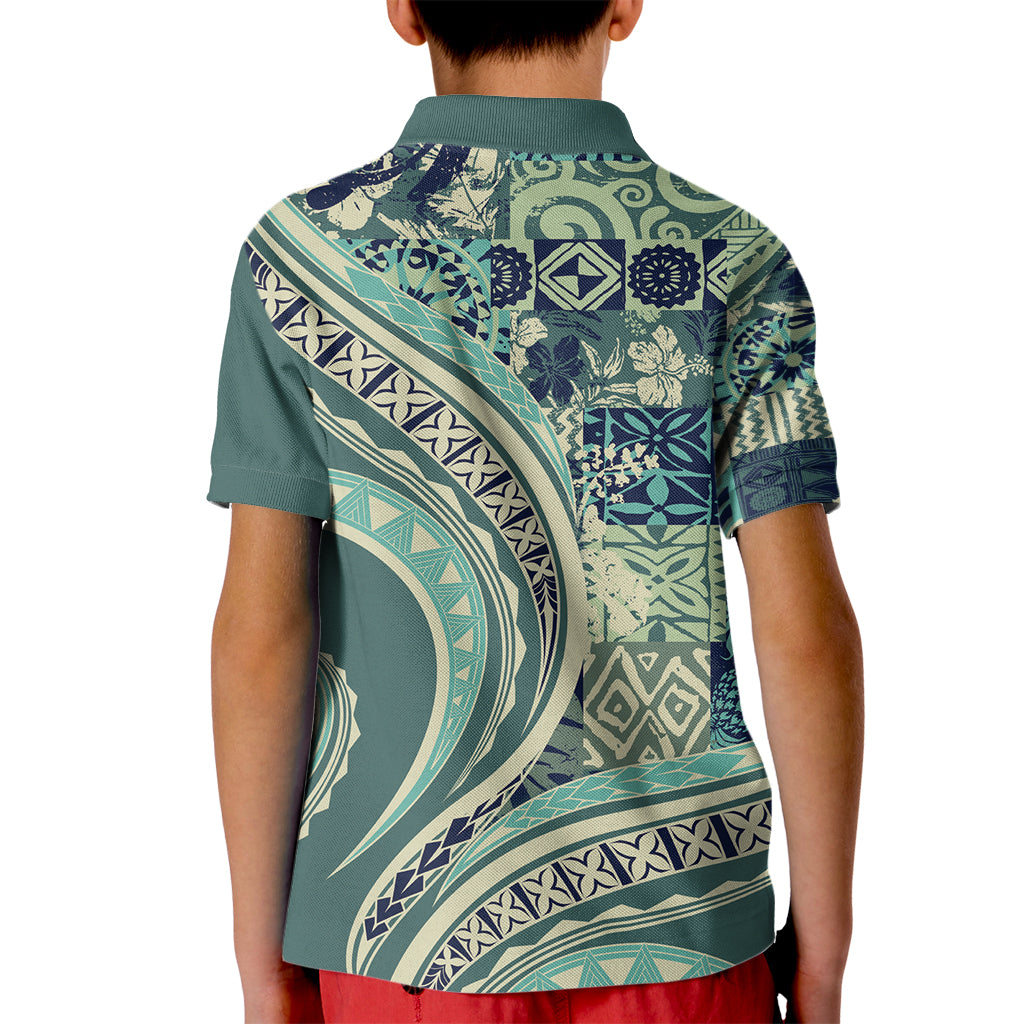 Hawaiian Hibiscus Tribal Vintage Motif Kid Polo Shirt Ver 1
