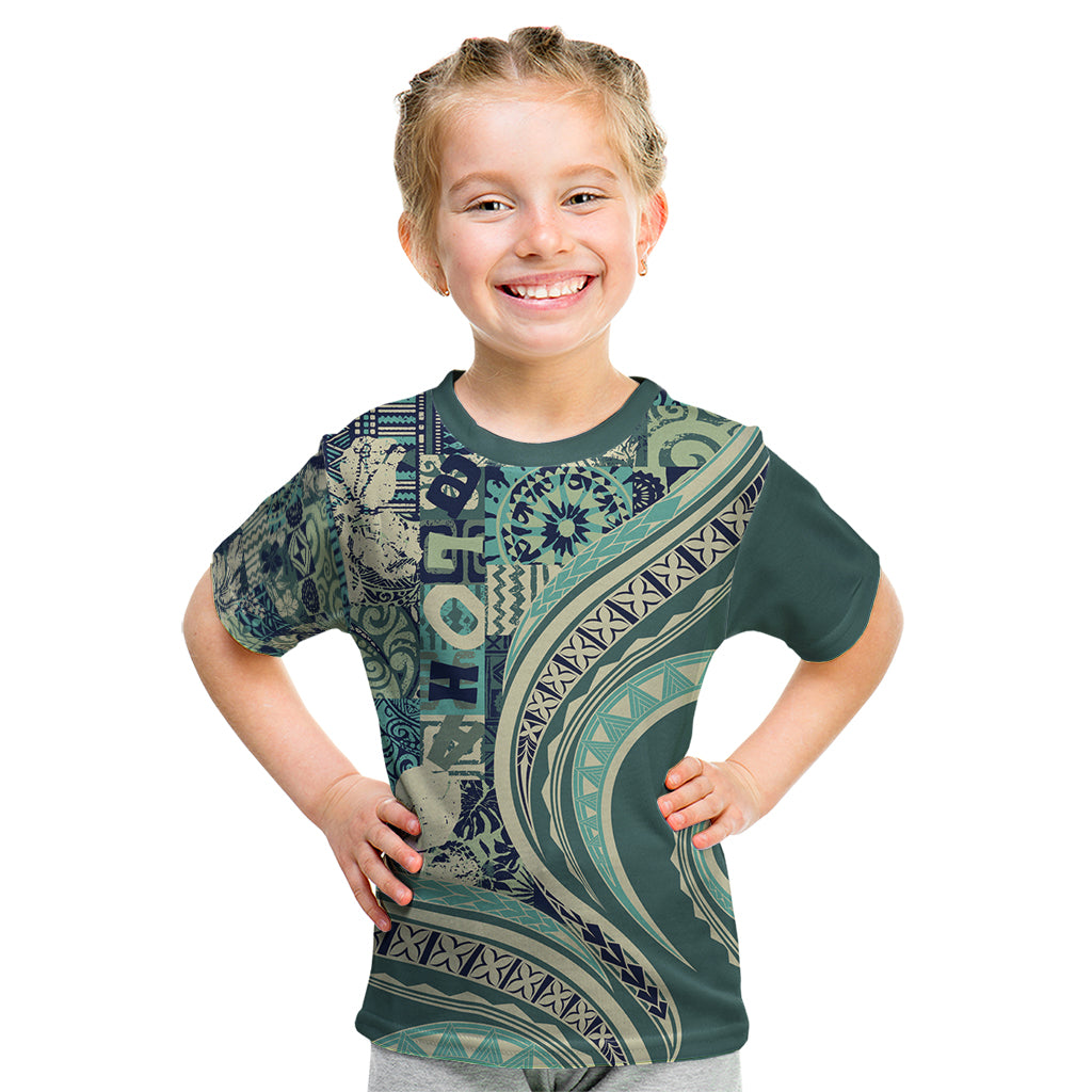 Hawaiian Hibiscus Tribal Vintage Motif Kid T Shirt Ver 1