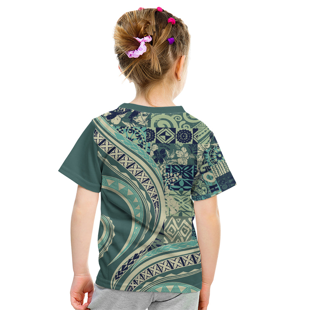 Hawaiian Hibiscus Tribal Vintage Motif Kid T Shirt Ver 1